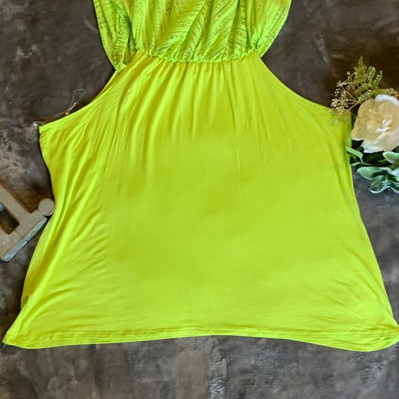 Lime Green Cotton Top with Delicate Lace Detailing main image 0